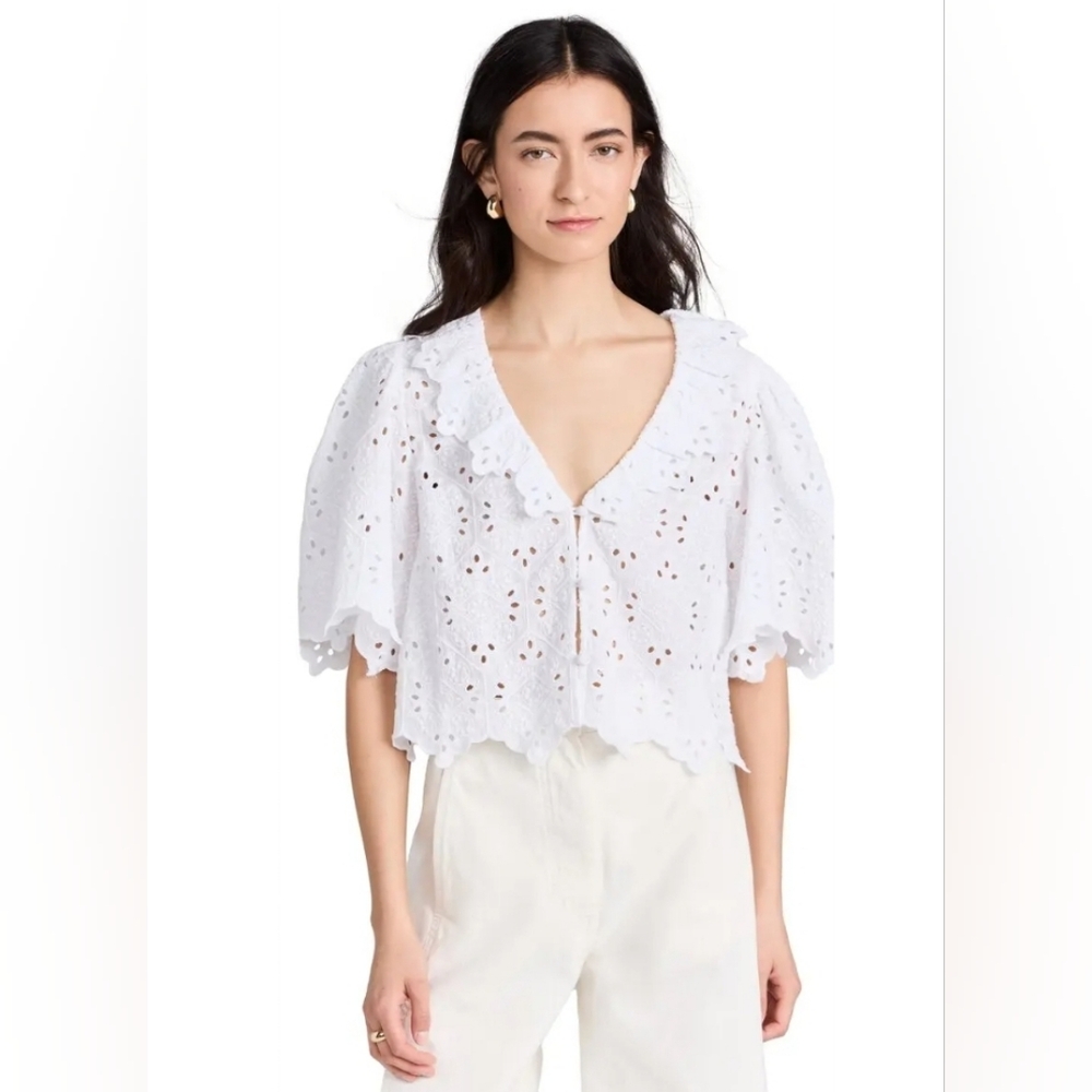 RHODE Dora Top White Chelsea Eyelet Size XL NWT